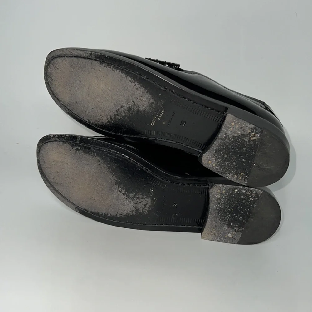 ❌SOLD❌ Saint Laurent Le Loafer Flats in Nero & Blanc Optique 38 - Picture 9 of 10